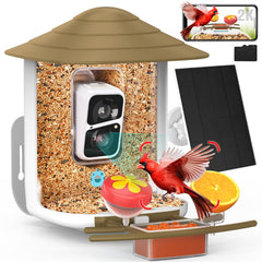 birdsnap front view showing feeder and camera, clear setup benefit