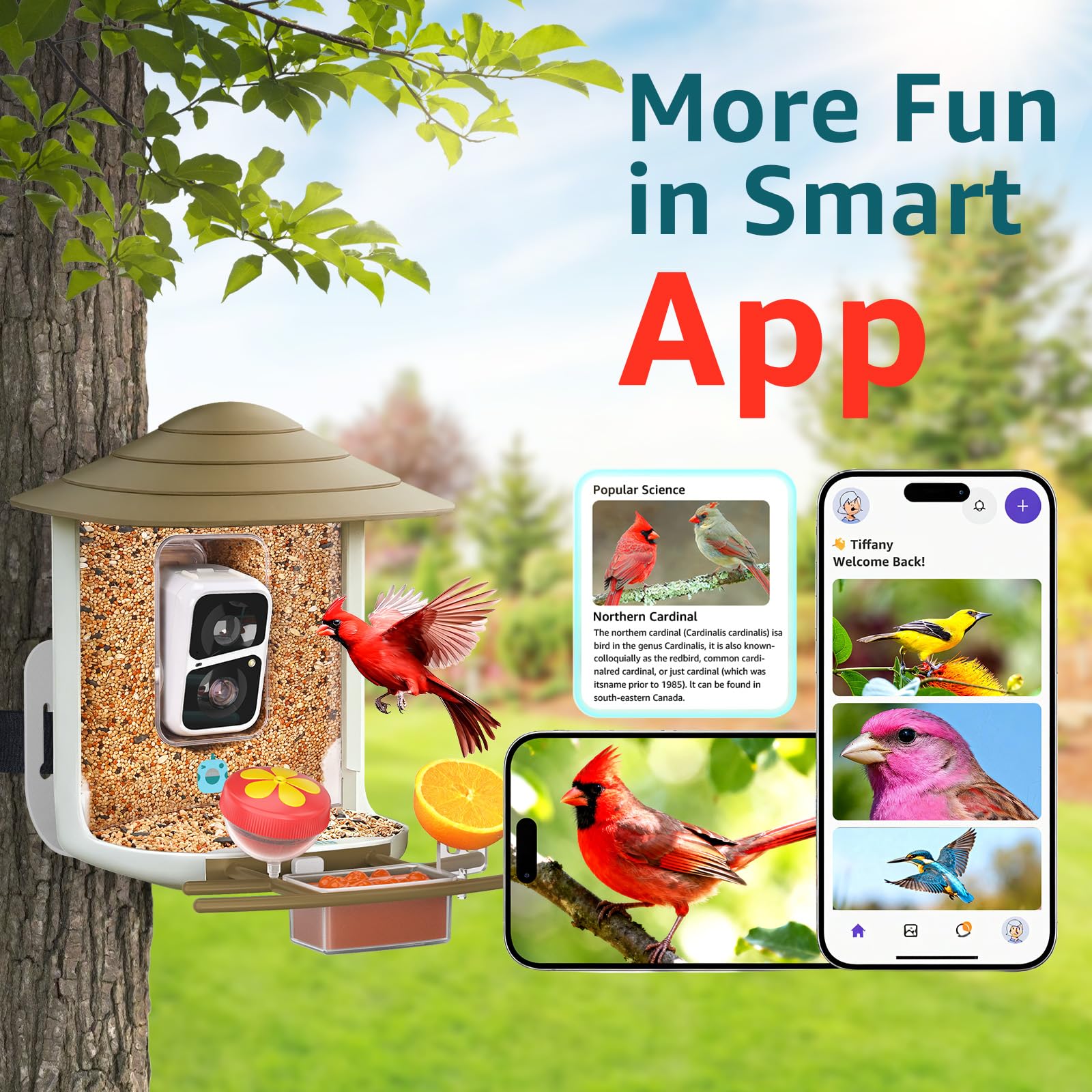 birdsnap hummingbird attachment installed to attract nectar feeders