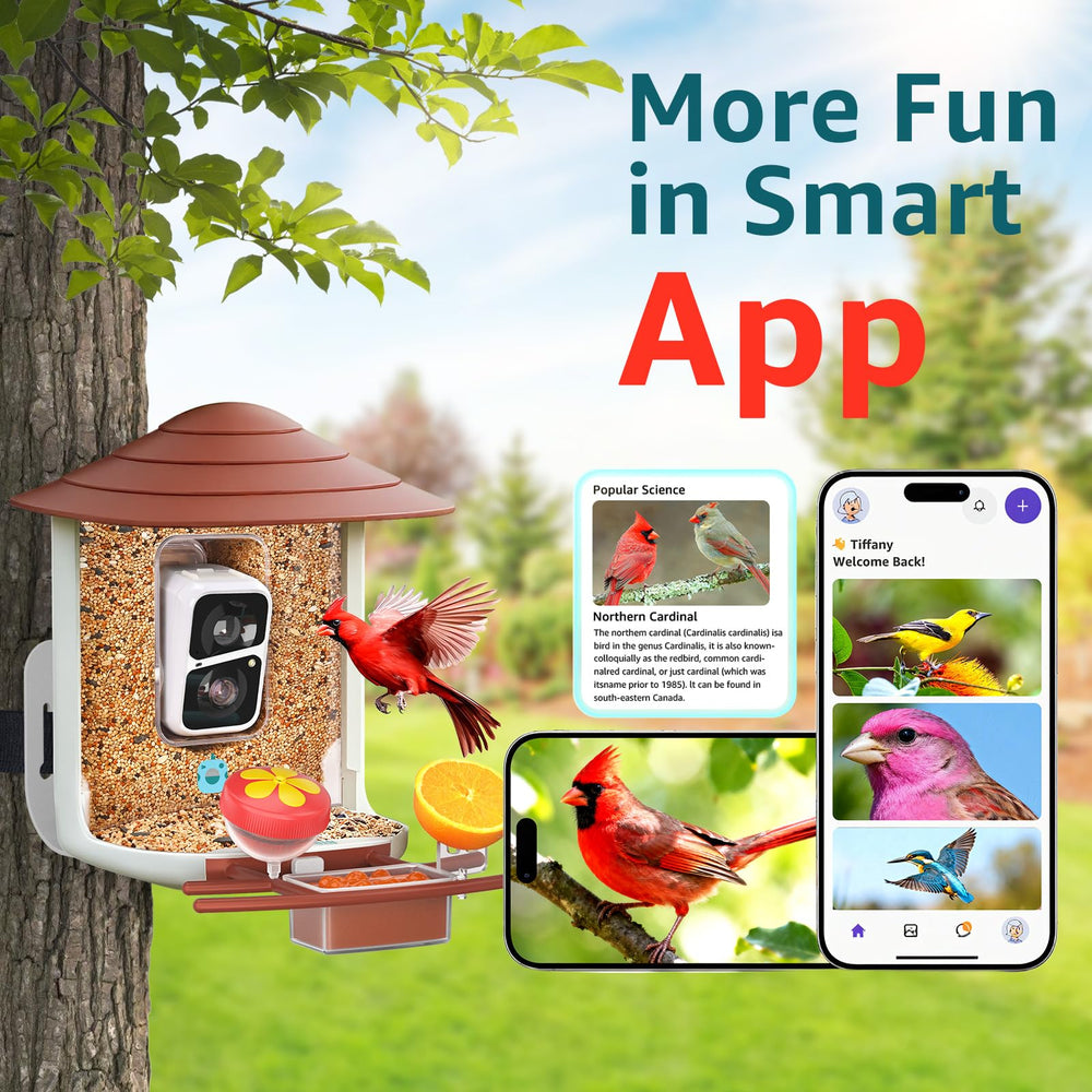 birdsnap TUC assorted attachments including fruit and hummingbird feeders to attract species benefit