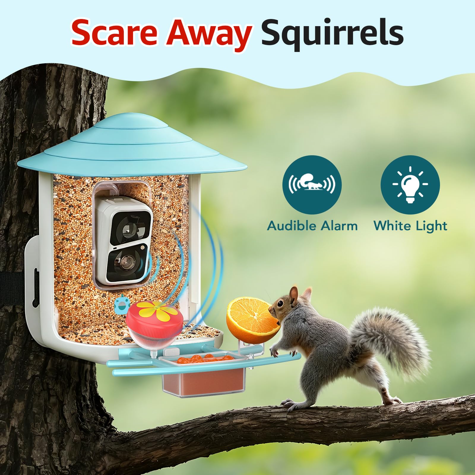 birdsnap TUC mounted on a tree demonstrating easy outdoor installation