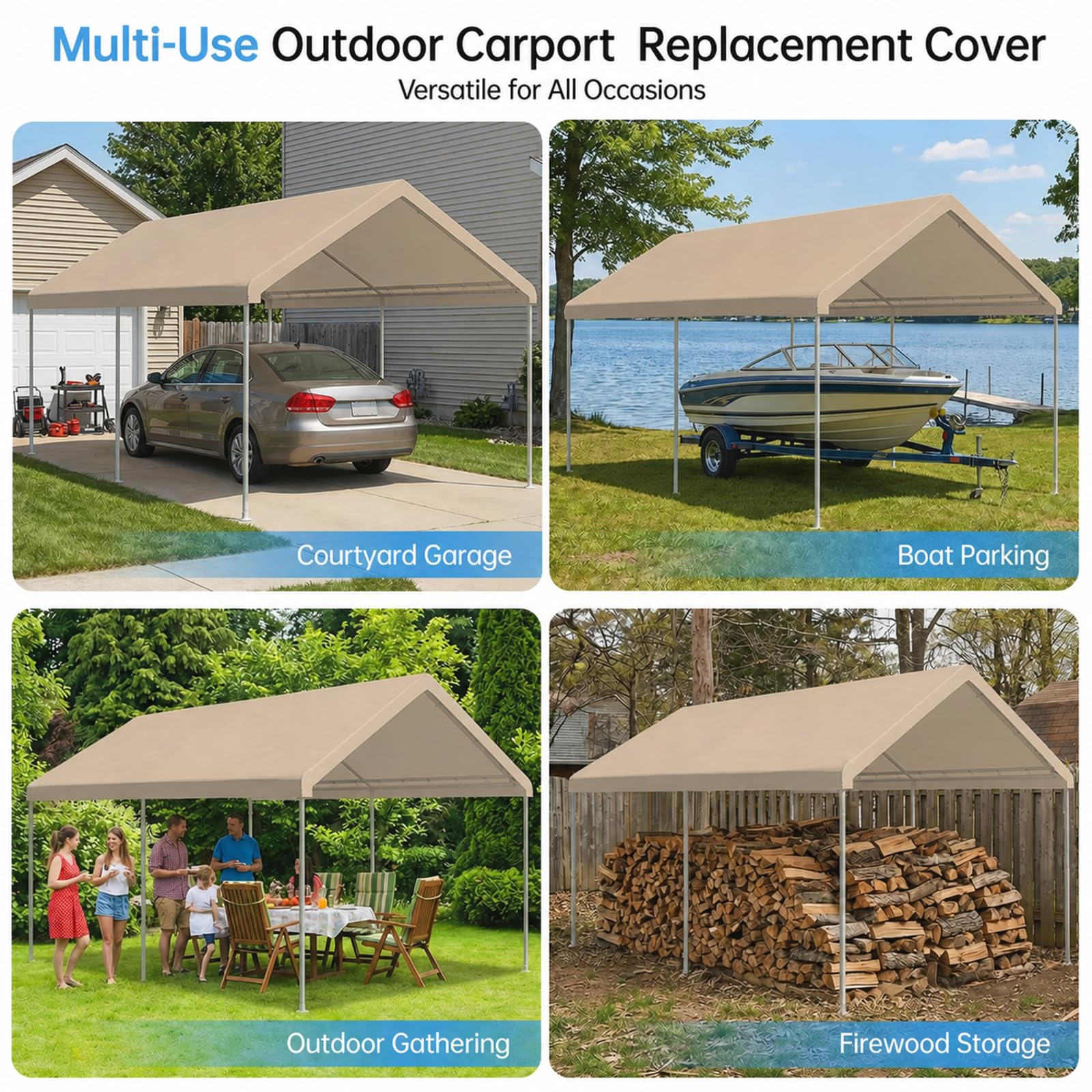 Birodeko canopy covering a driveway sheltering a car in everyday use