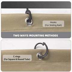 Birodeko included hanging hardware laid out for easy tool-free installation benefit