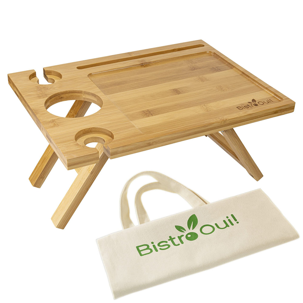 Bistro Oui! bamboo grain close-up showing durable natural finish