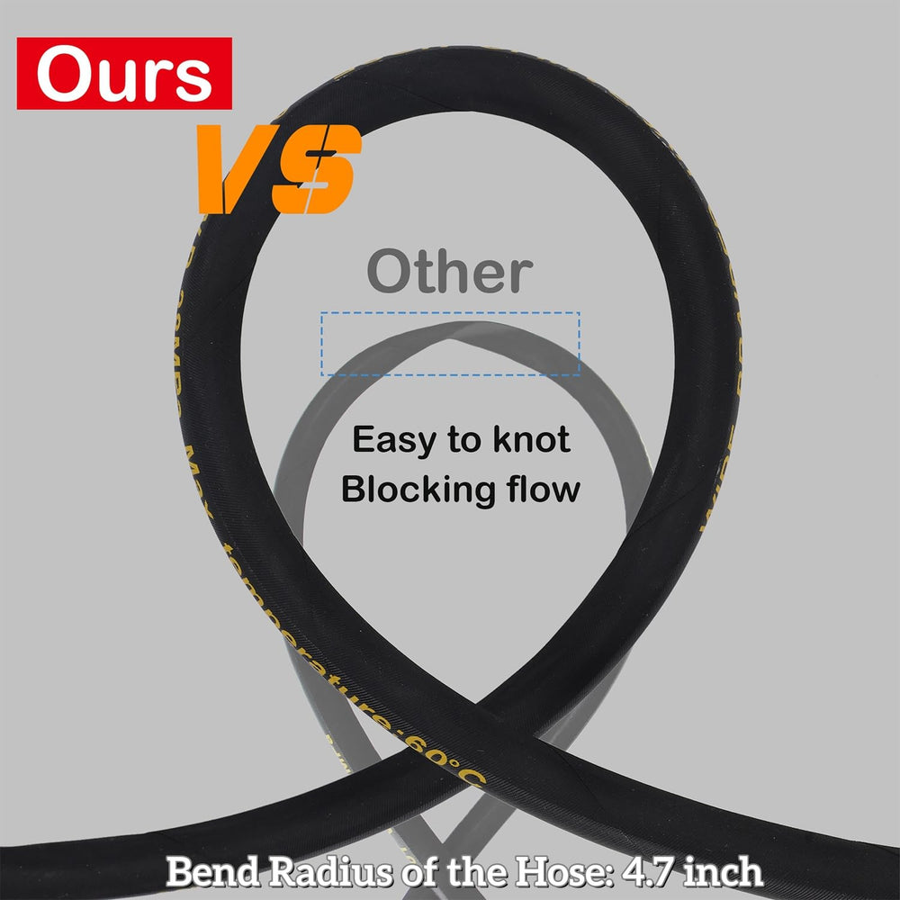 Biswing hose rolled for storage showing flexible kink-resistant handling