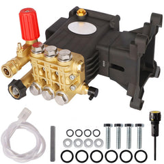 Biswing front assembly showing pump mounting and ports, durable replacement benefit