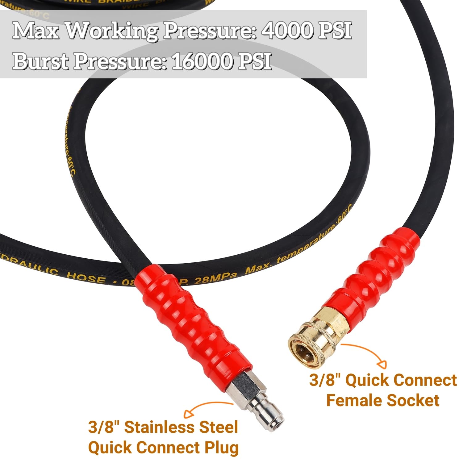 Biswing hose in use cleaning a car with extended reach benefit
