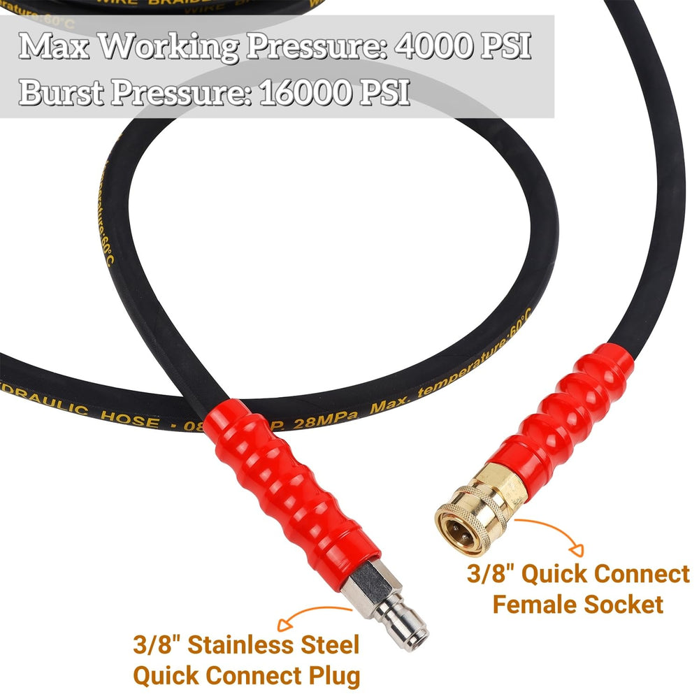 Biswing hose in use cleaning a car with extended reach benefit