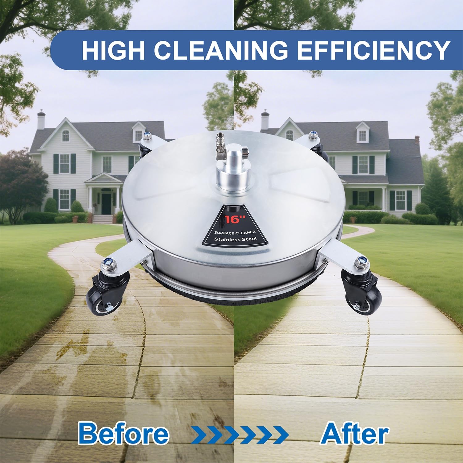 Biswing after-cleaning patio scene showing restored surface and neat professional finish