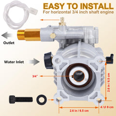 Biswing pump shaft and key closeup illustrating secure 3/4" shaft connection stability