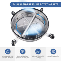 Biswing rotating nozzles detail showing dual jets for streak-free results