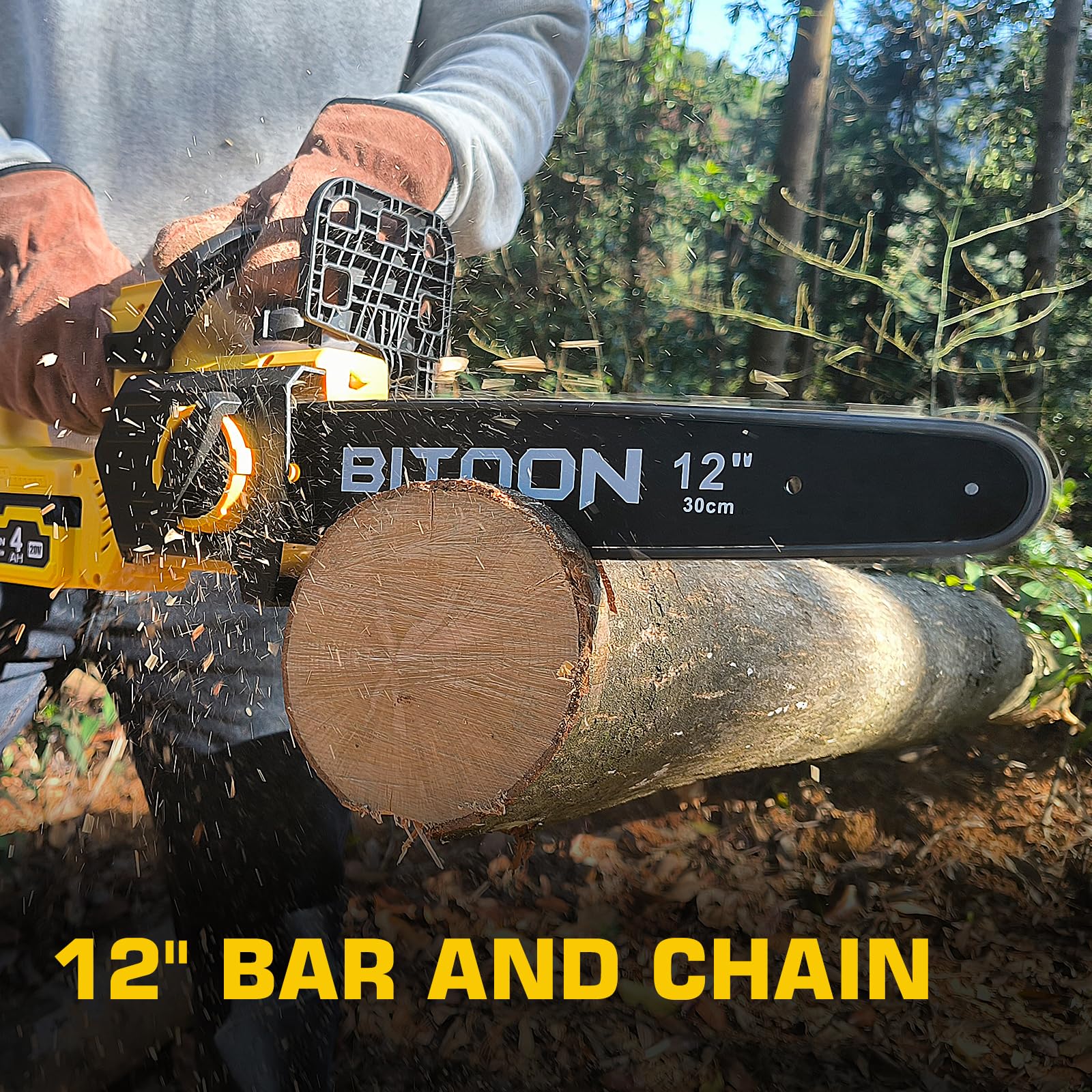 BITOON close-up of chain and bar highlighting sharpness and fast cutting