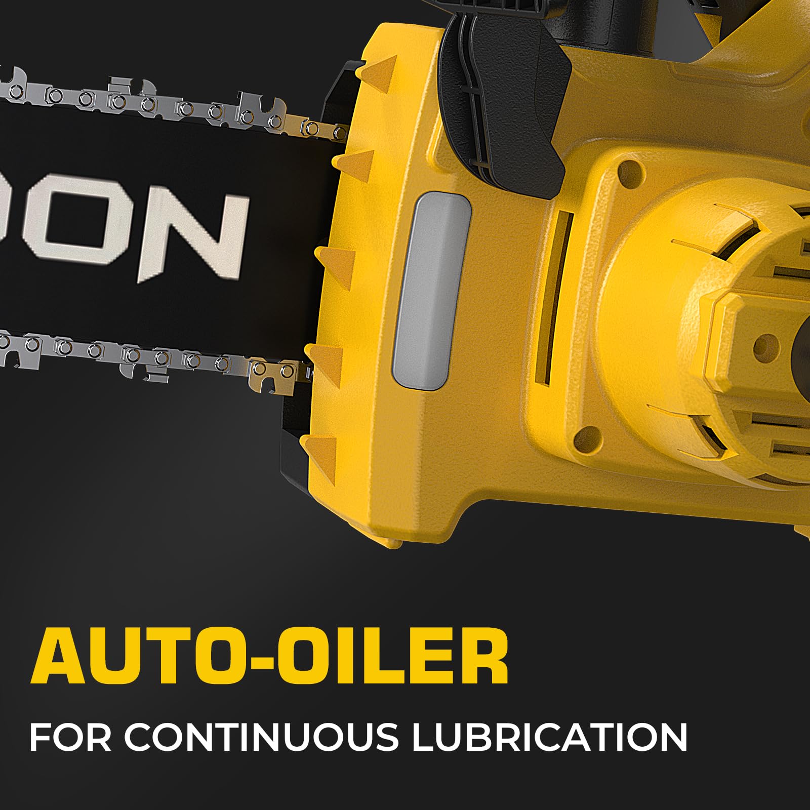 BITOON chainsaw cutting a branch showing efficient pruning performance