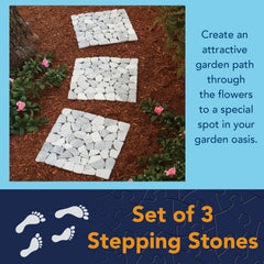 Bits and Pieces closeup of tumbled marble surface for smooth barefoot comfort