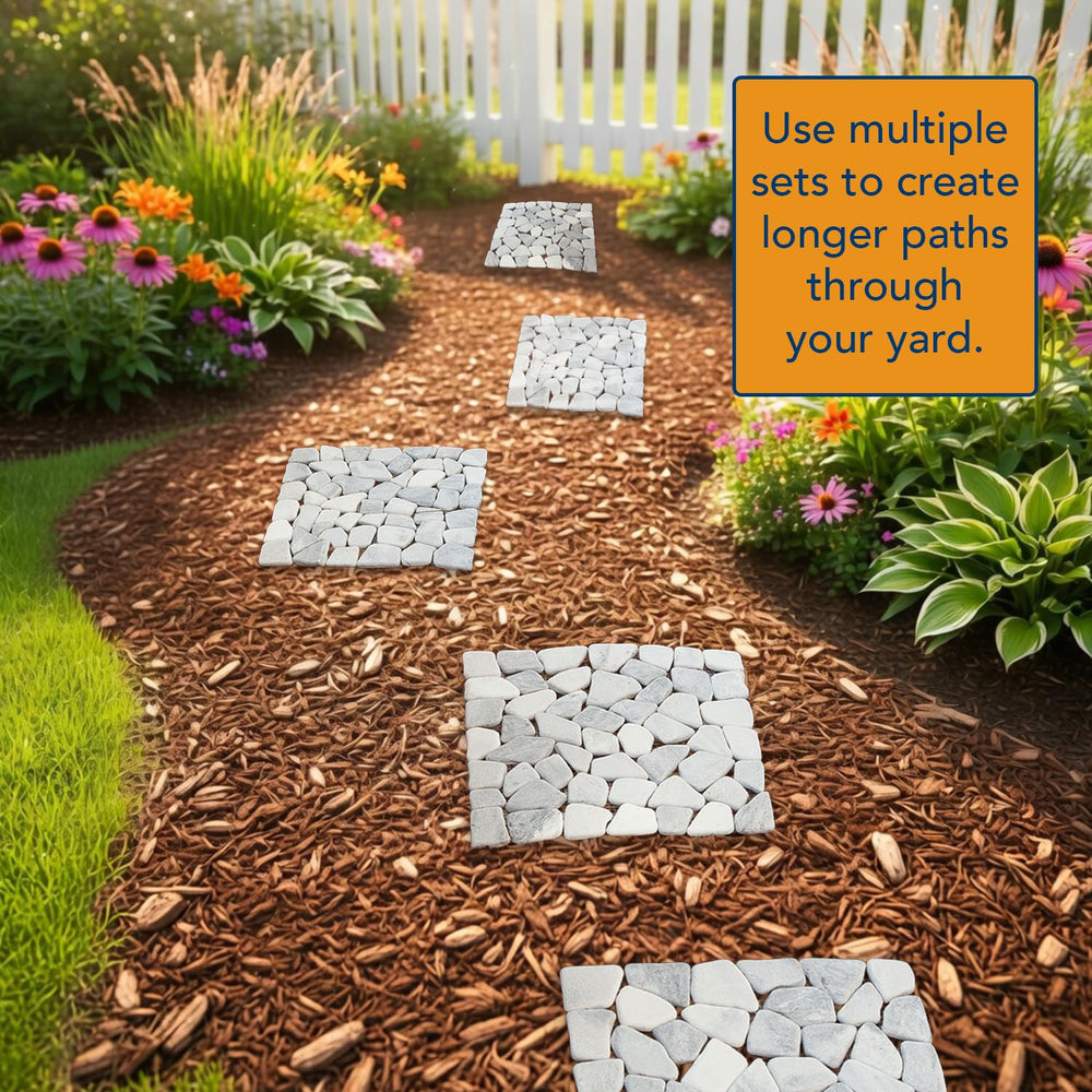 Bits and Pieces stepping stone beside ruler showing 12-inch scale and fit