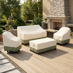 Bitubi three-seater sofa cover front view showing tailored fit and coverage