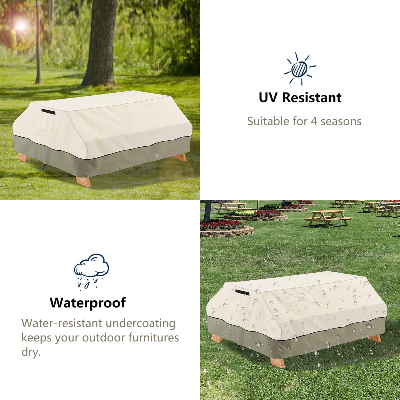Bitubi windproof buckles and drawstring closure securing cover in wind