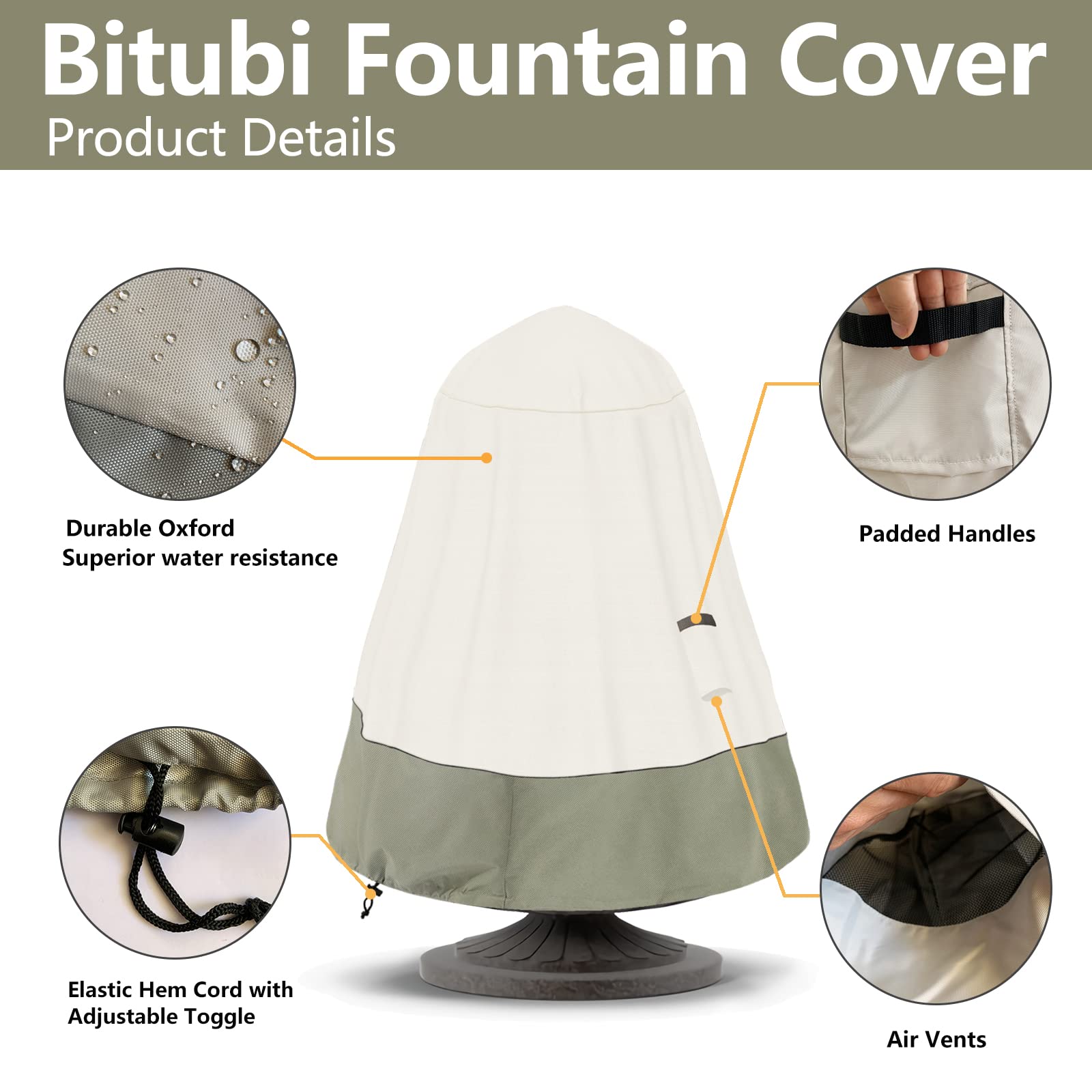 Bitubi drawstring and vents detail showing secure fit and airflow