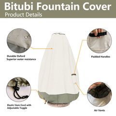 Bitubi drawstring and vent detail, secures cover and reduces condensation