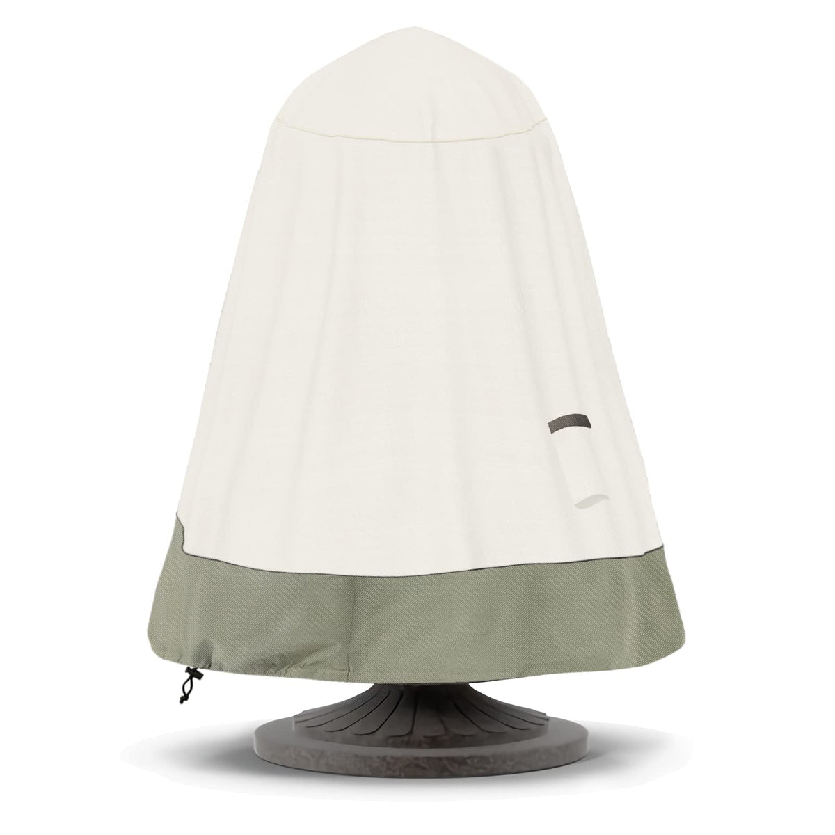 Bitubi cover front view protecting fountain, clear weather protection