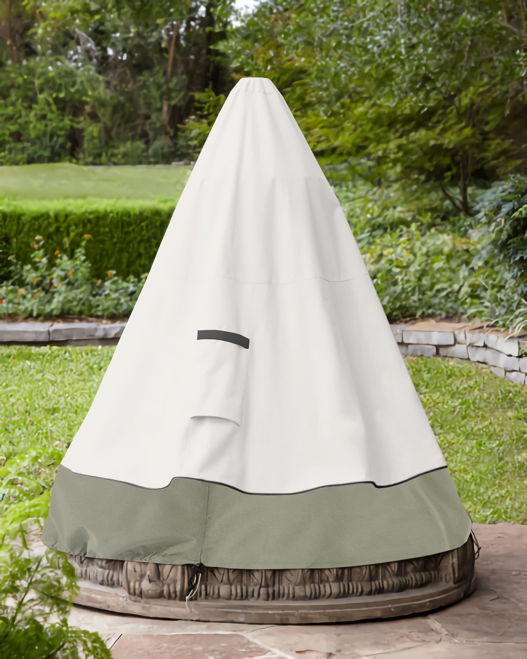 Bitubi fountain cover folded beside storage bag for easy compact storage benefit