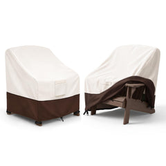 Bitubi front view of two covered Adirondack chairs showing full protection