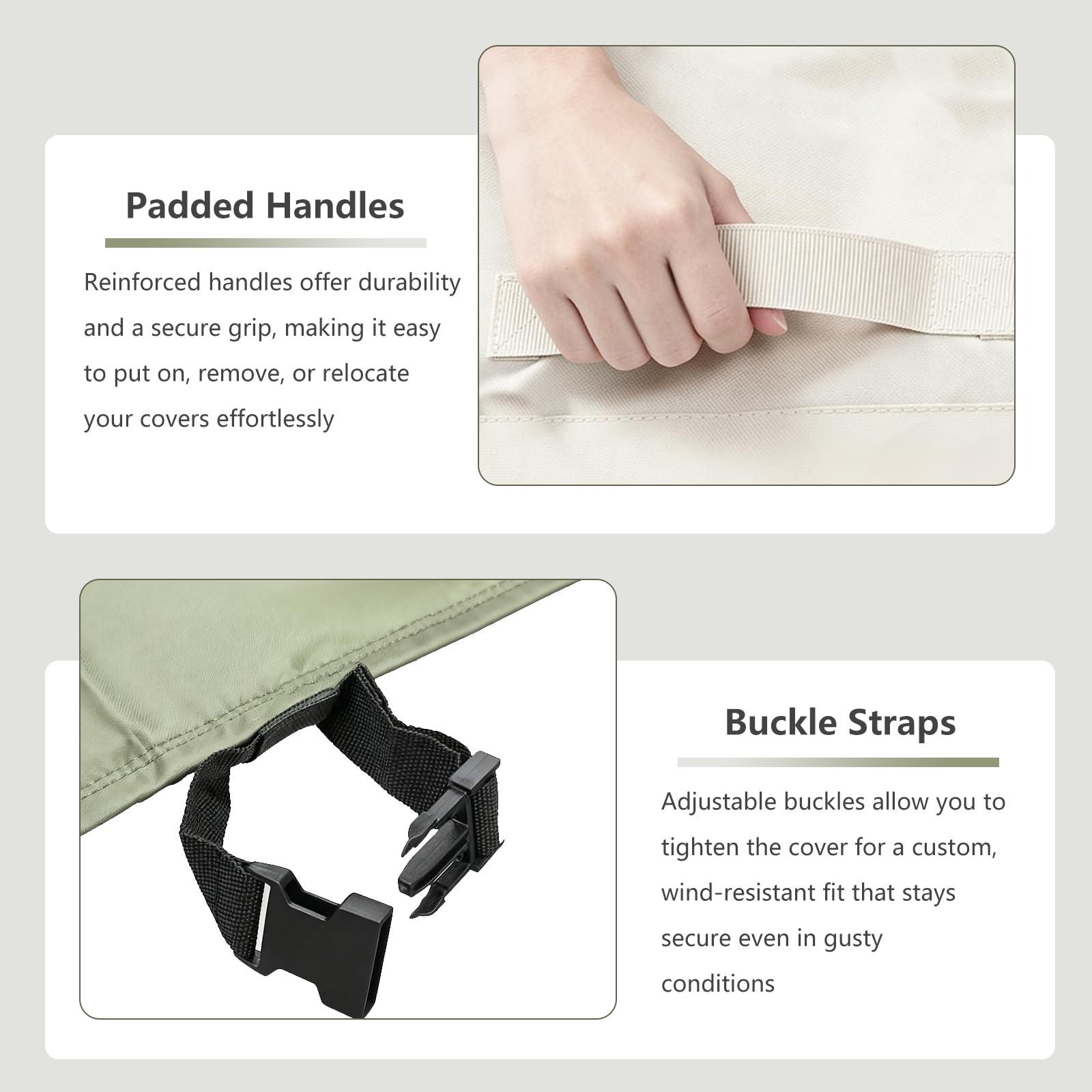Bitubi padded handle with reinforced stitching for easy fitting and removal