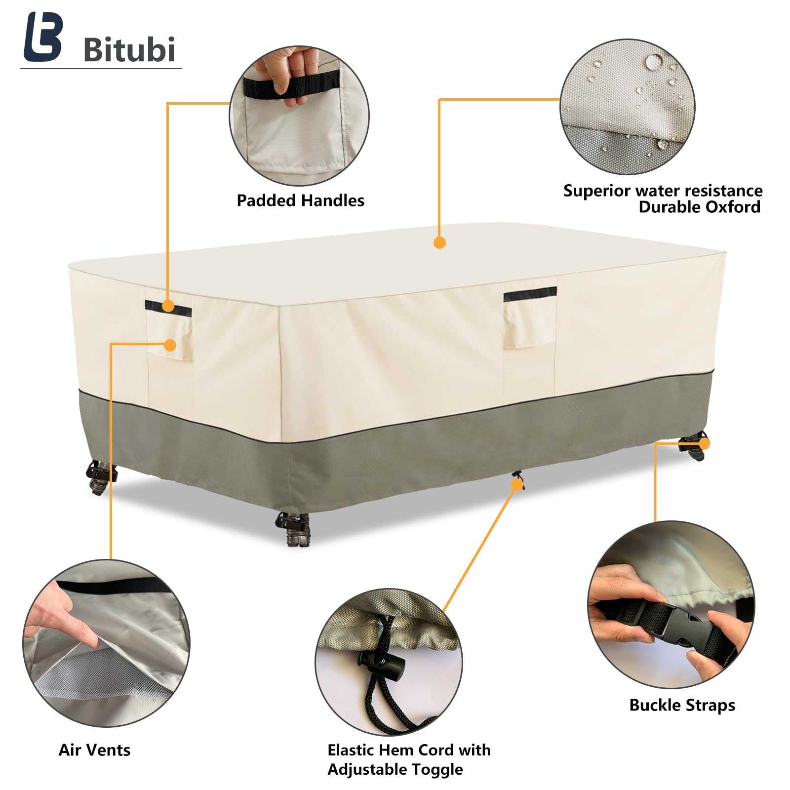 Bitubi side view showing air vent and padded handle for easy handling