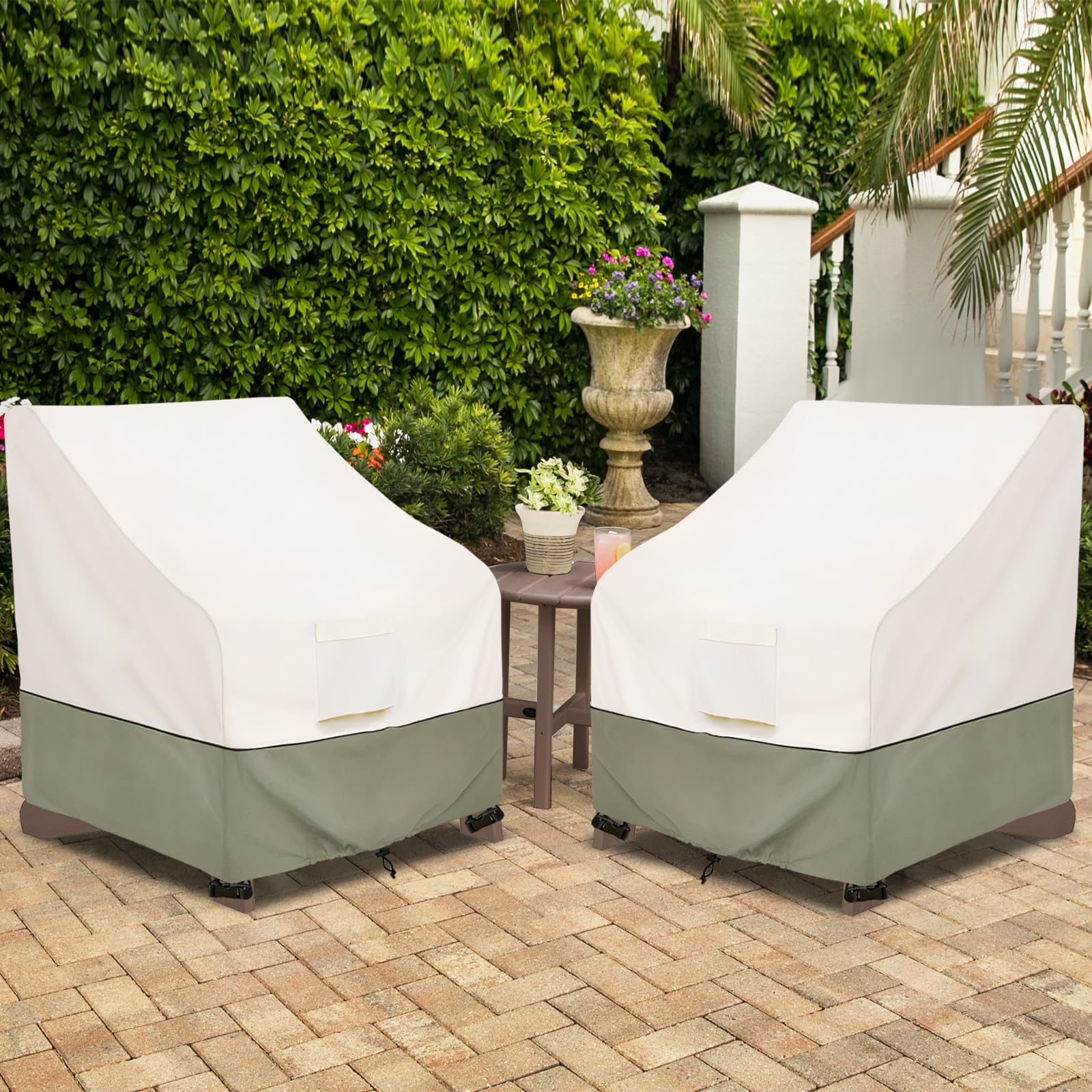Bitubi cover next to ruler illustrating fit for chairs up to 30 inches benefit