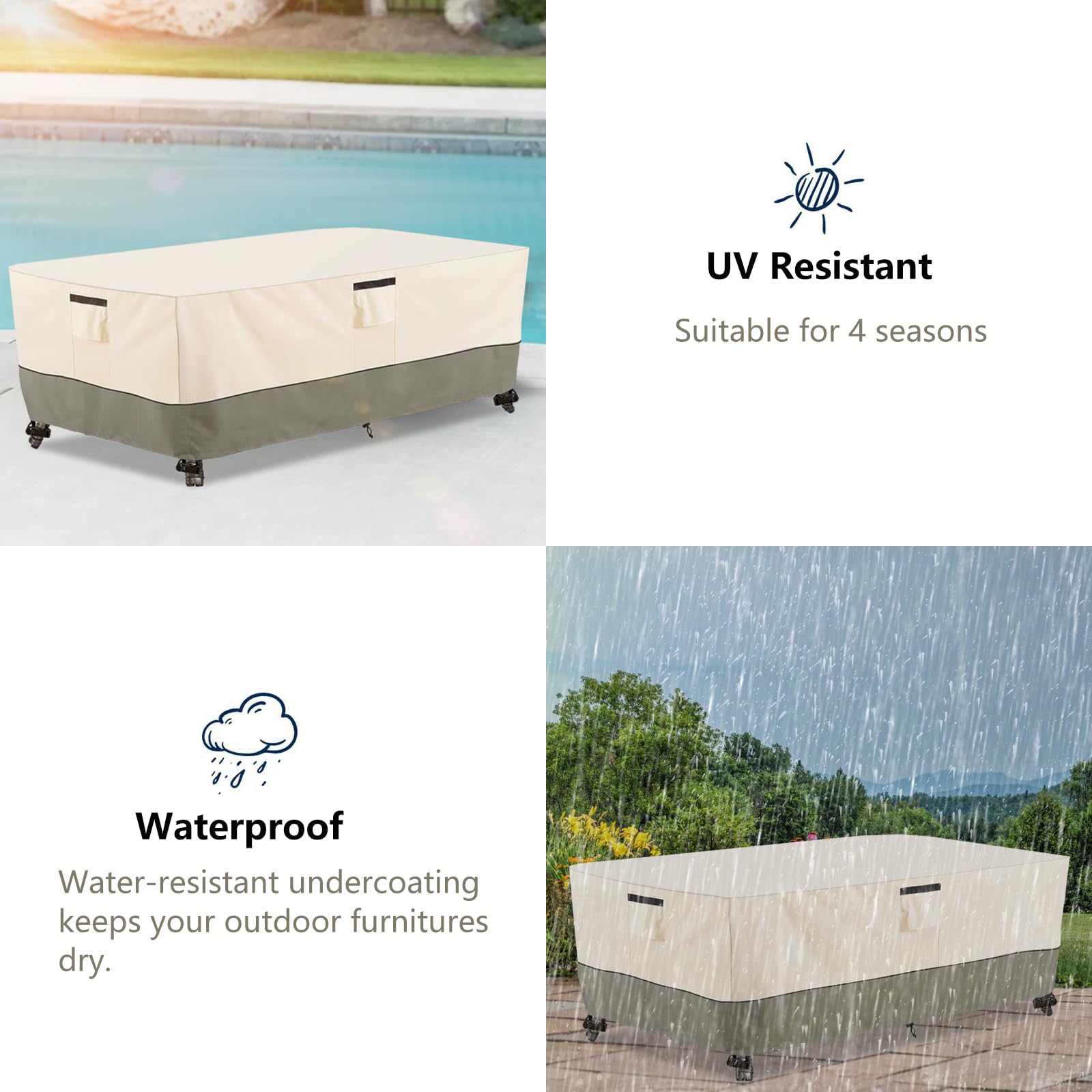 Bitubi cover beside standard chair showing size fit and scale