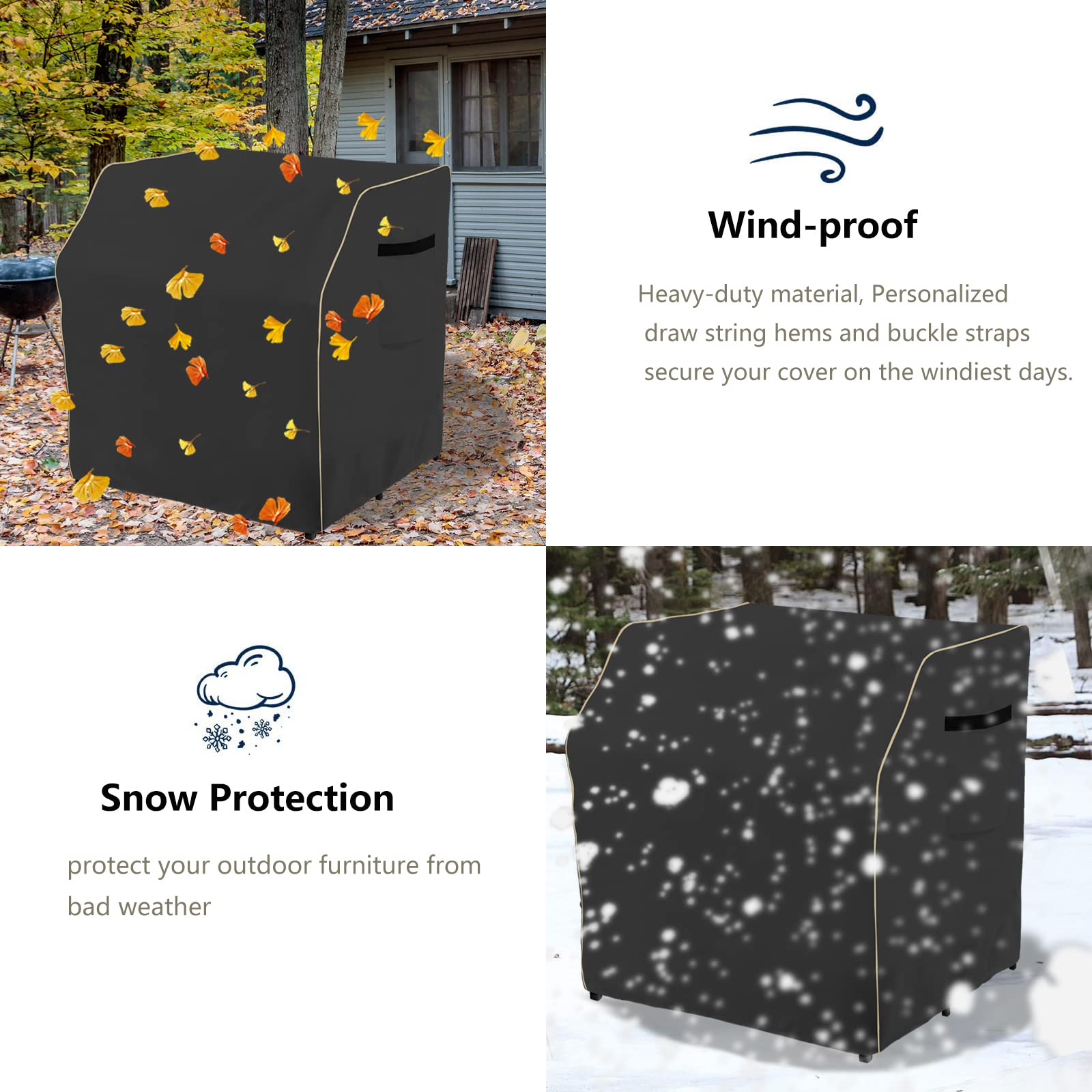 Bitubi compact storage bag and folded cover for easy off-season storage