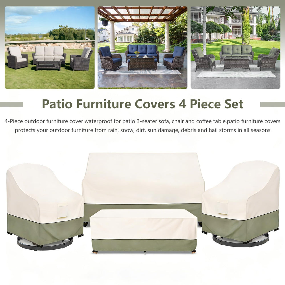 Bitubi swivel rocker covered on patio illustrating secure weather protection