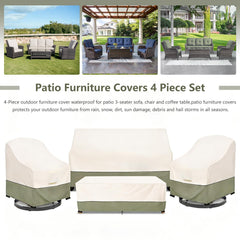 Bitubi swivel rocker covered on patio illustrating secure weather protection