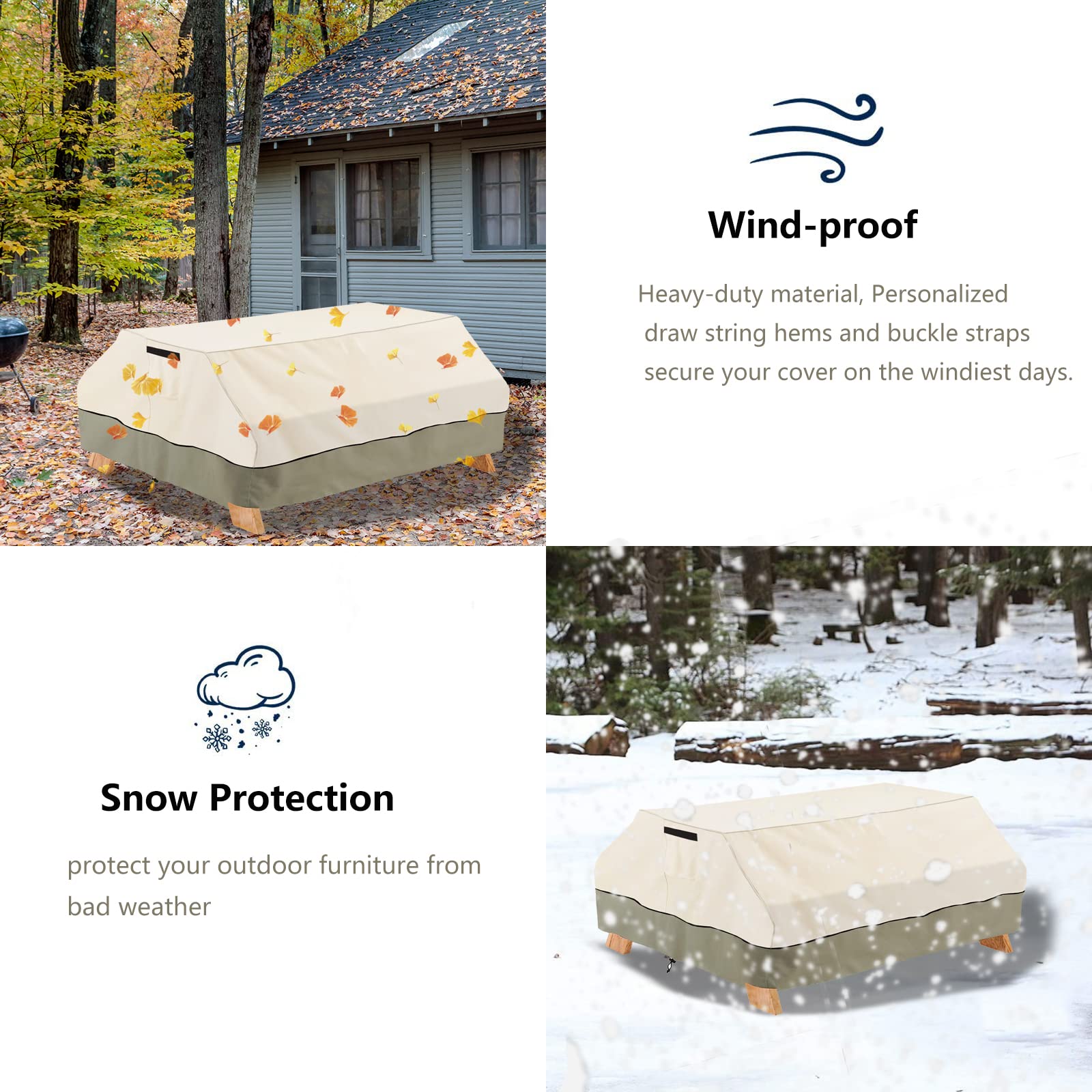 Bitubi cover on outdoor table in patio setting protecting furniture