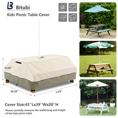 Bitubi umbrella hole detail with umbrella inserted for quick shade access