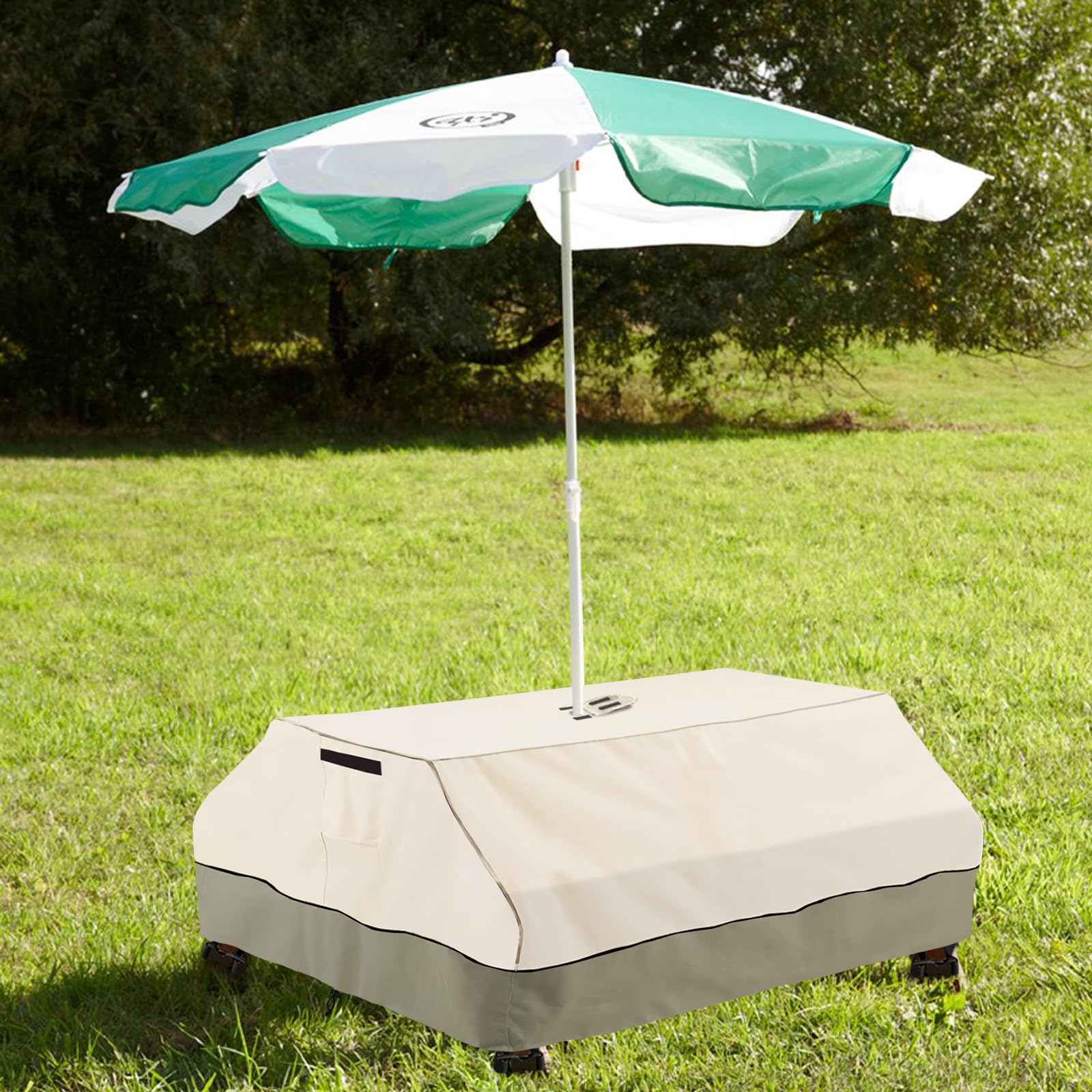 Bitubi waterproof zipper and Velcro seal protecting table from leaks