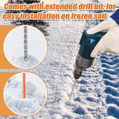 Biubee installed along a driveway in snow, preventing plow damage and guiding vehicles