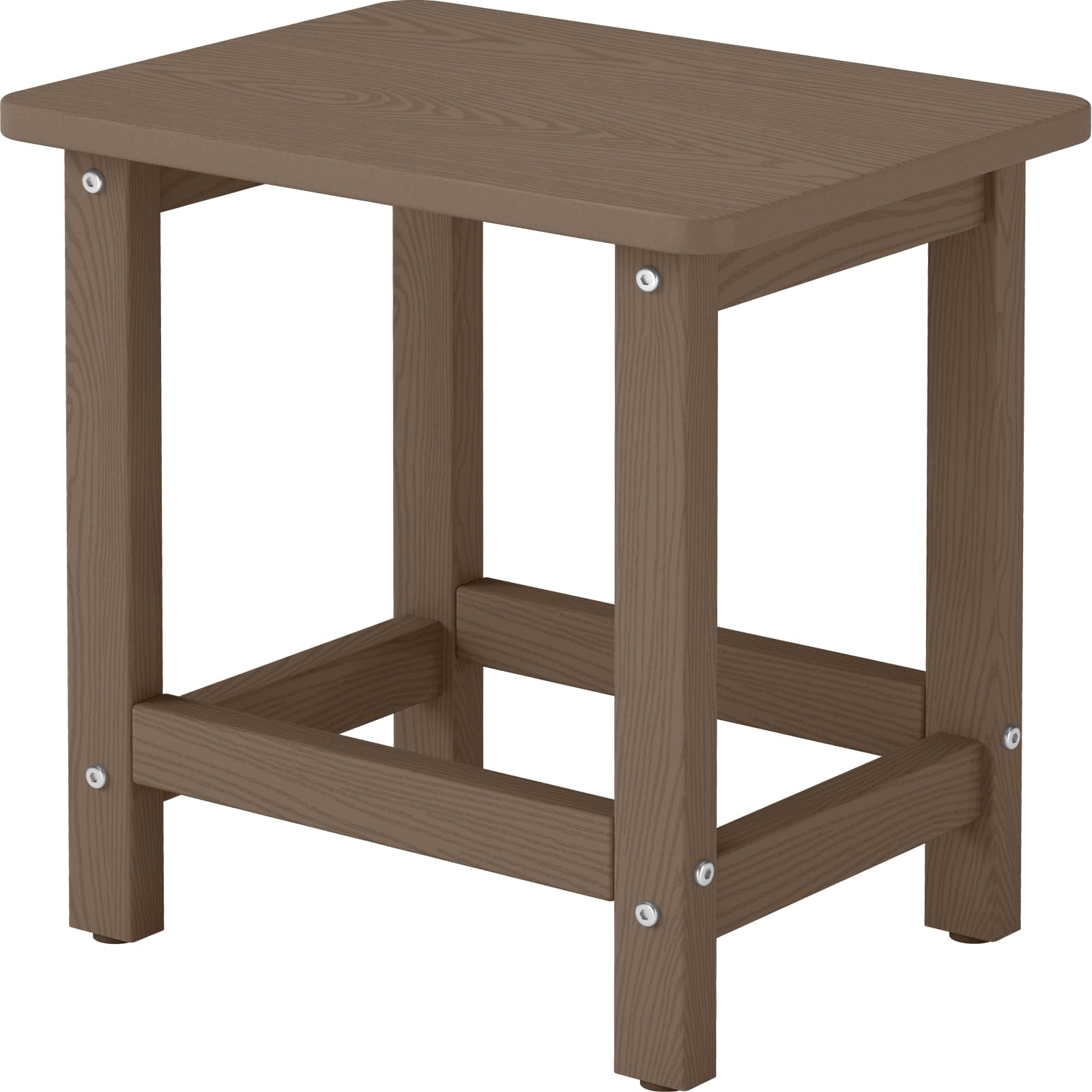 BIVODA front view brown side table showing compact durable design