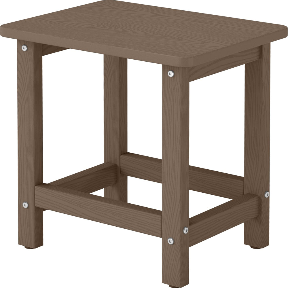 BIVODA front view brown side table showing compact durable design
