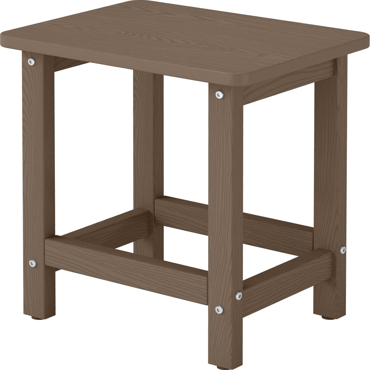 BIVODA front view brown side table showing compact durable design