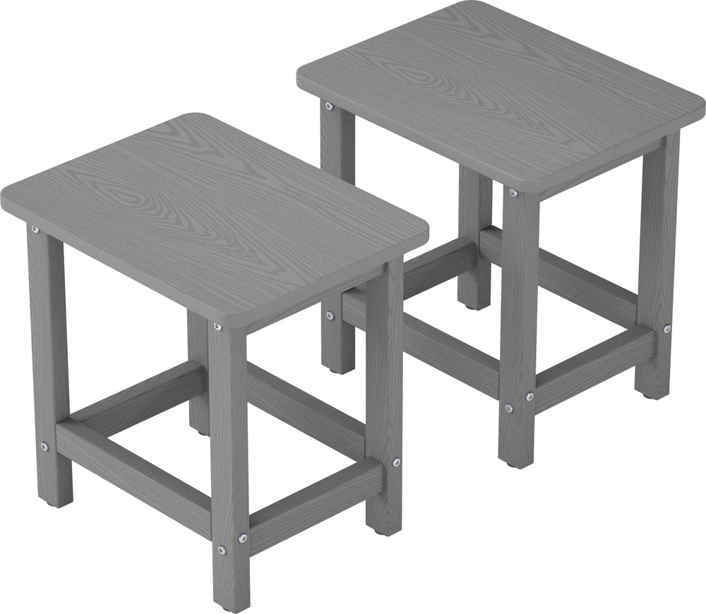 BIVODA front view of two grey side tables showing durable design and curb appeal