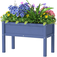 BIVODA front view navy blue planter showing compact durable design and easy-access height