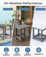 BIVODA table placed beside Adirondack chair showing perfect patio pairing