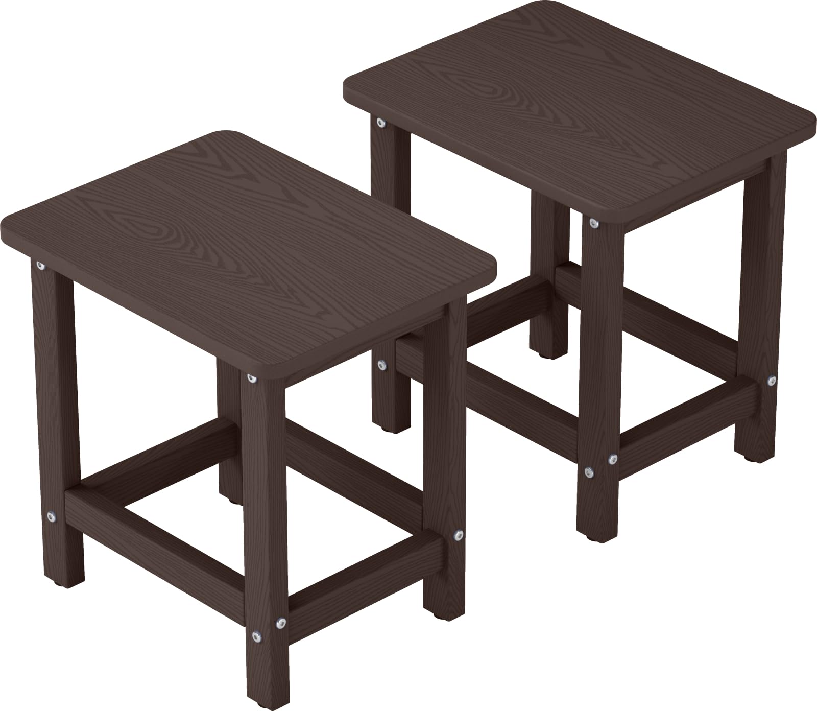 BIVODA front view of outdoor side table showing compact footprint and sturdy design