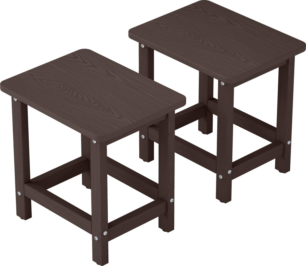 BIVODA front view of outdoor side table showing compact footprint and sturdy design