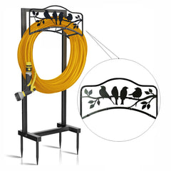 BJHGUO front view of freestanding hose holder showing tidy hose storage and neat appearance