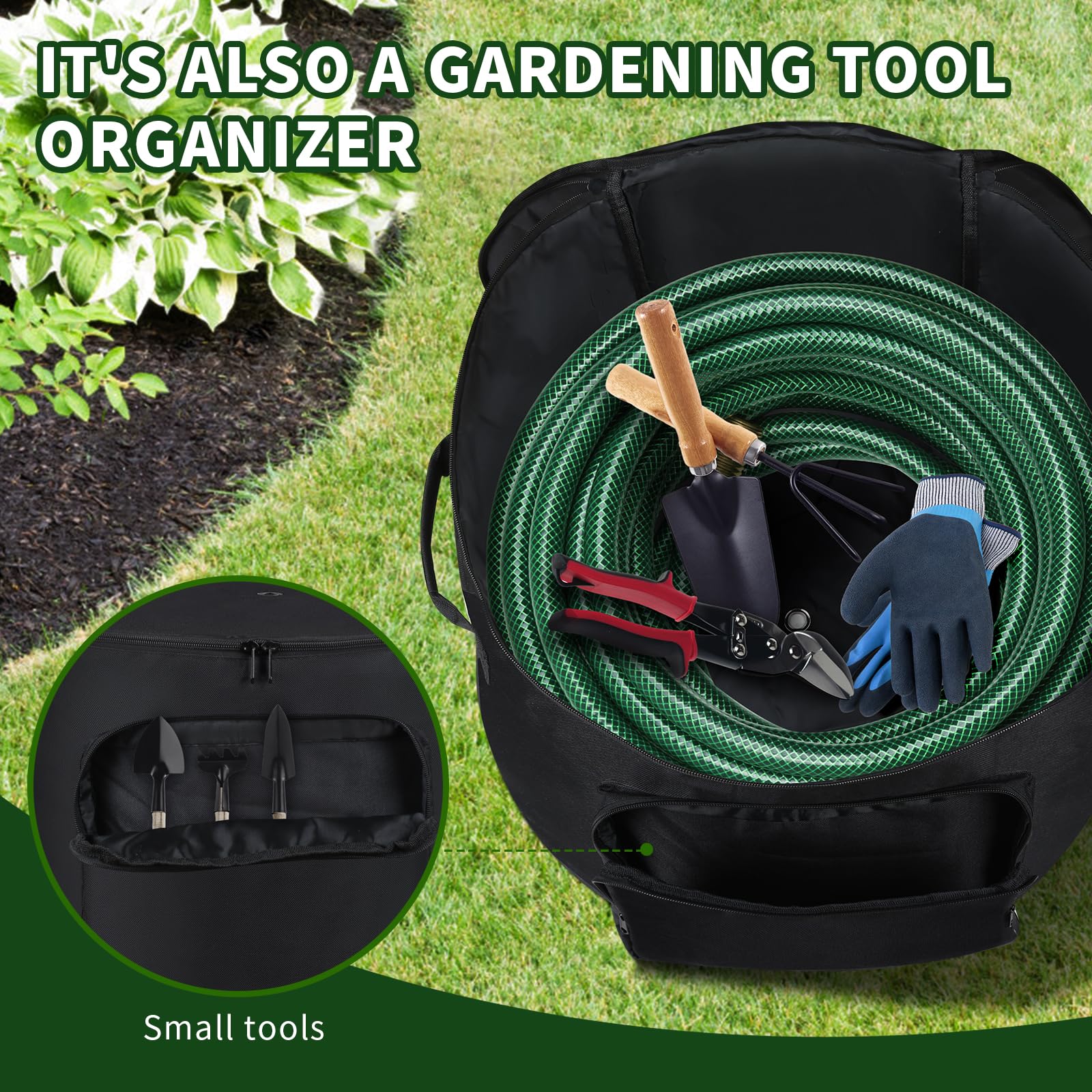 BJJZHH hose holder inlet with hose threaded through for quick use benefit