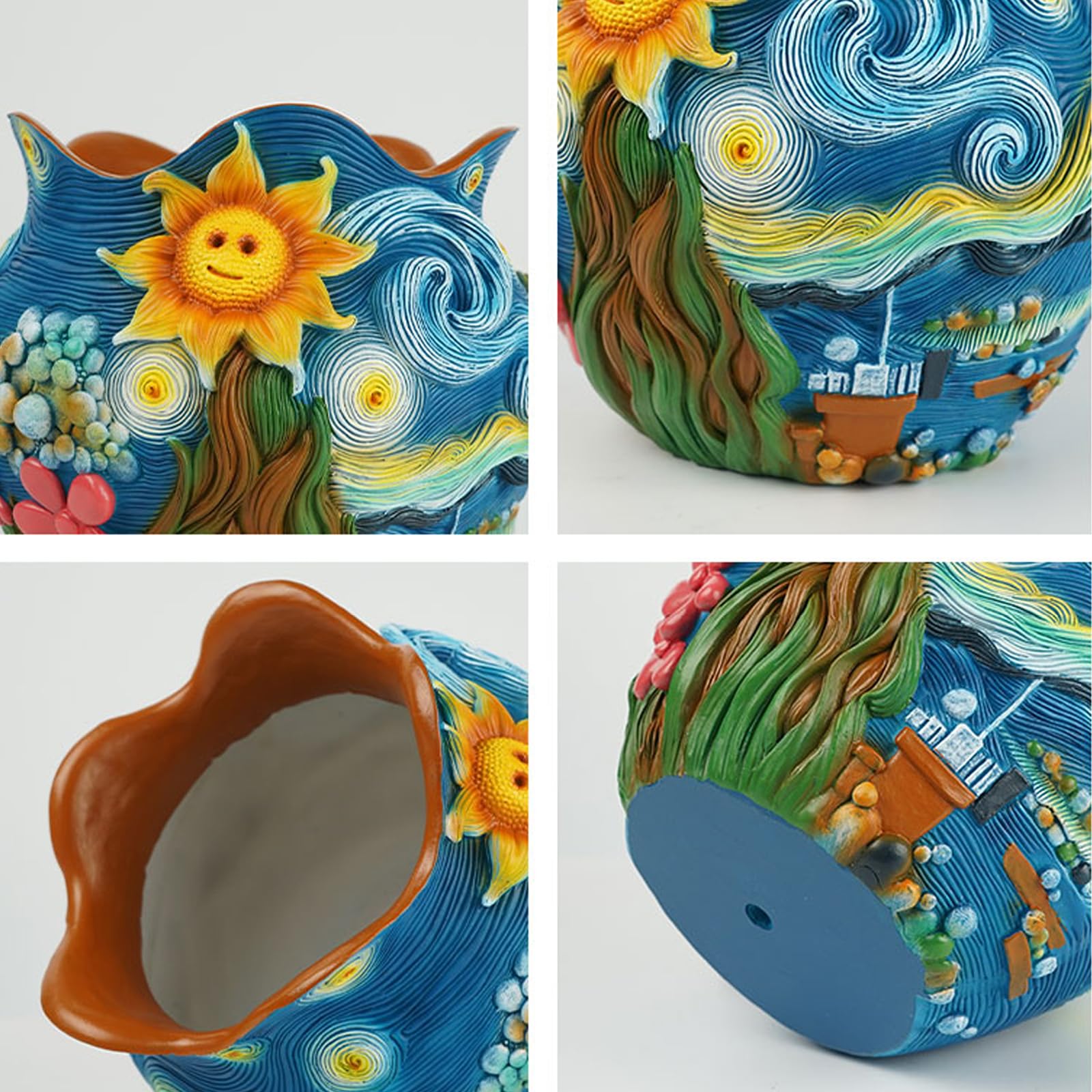 BJVF Starry Night close-up of raised brushstroke texture highlighting artistic detail