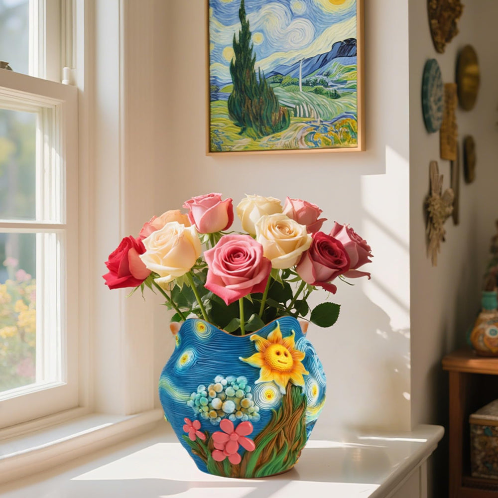BJVF Starry Night holding a succulent to show plant fit and decorative impact