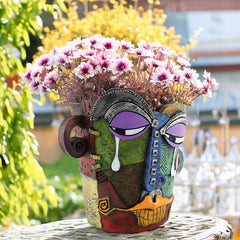 BJVF head planter planted with succulent in use, brings lively greenery and design contrast