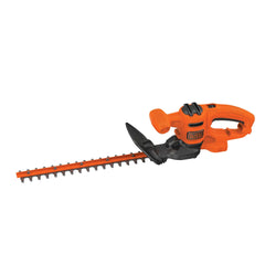 BLACK+DECKER front view showcasing compact hedge trimmer and balance